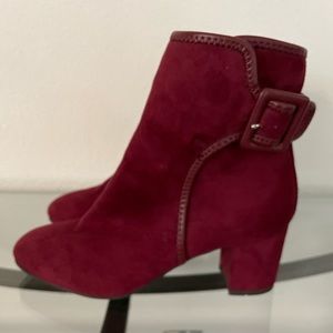 Maroon, ankle boots